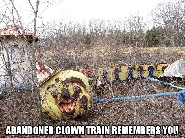 Abandoned clown train