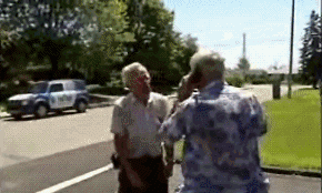 Old people can't fight !