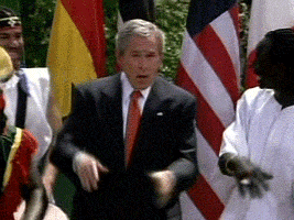 Bush bursts into dance
