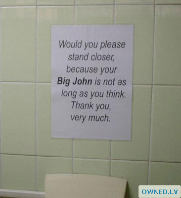 Funny toilet sign