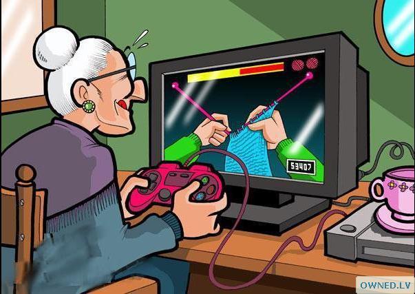 Grandma on playstation!