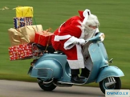 Moped Santa!