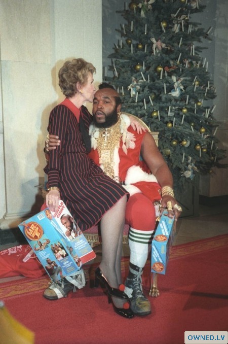 Nancy Reagan requested that Mr. T dress up as Santa!