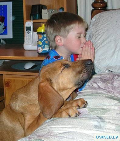 Kid and best friend praying!