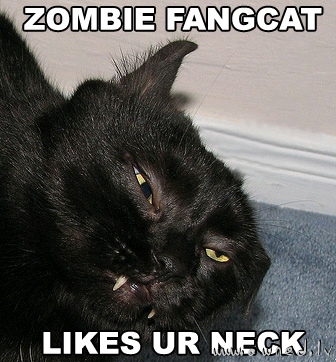 Zombie fangcat likes your neck