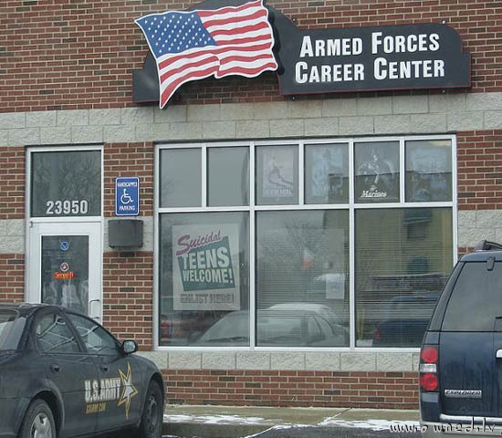 Armed Forces Career Center ... note the poster