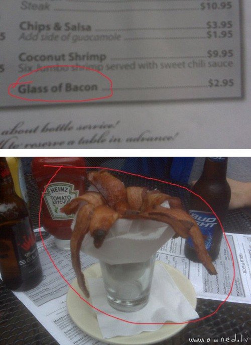 Glass of bacon