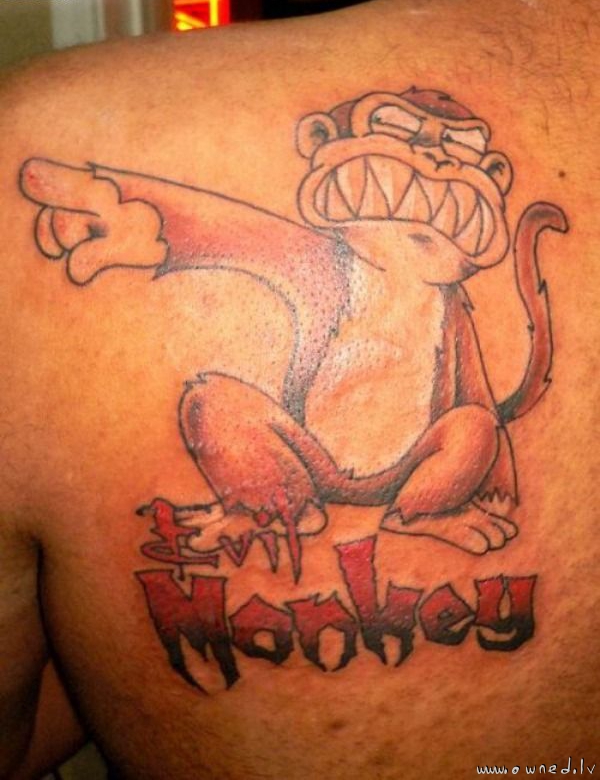 Evil monkey tattoo