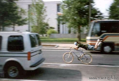 Insane driving with bicycle