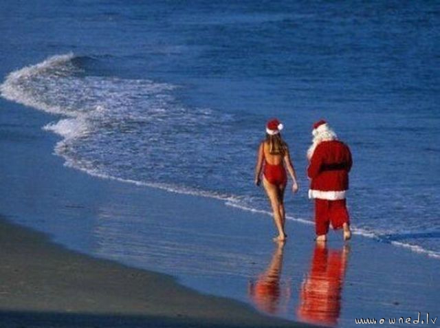 Santa on vacation