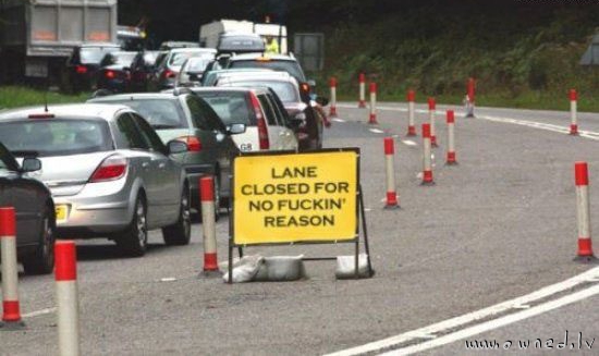 Lane closed