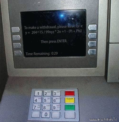 ATM - Please solve this and press ENTER