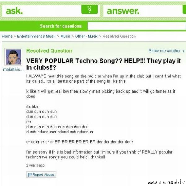 Very popular techno song