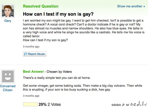 How can I test if my son is gay ?