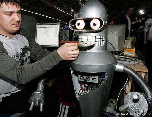 Futurama's Bender as modded PC