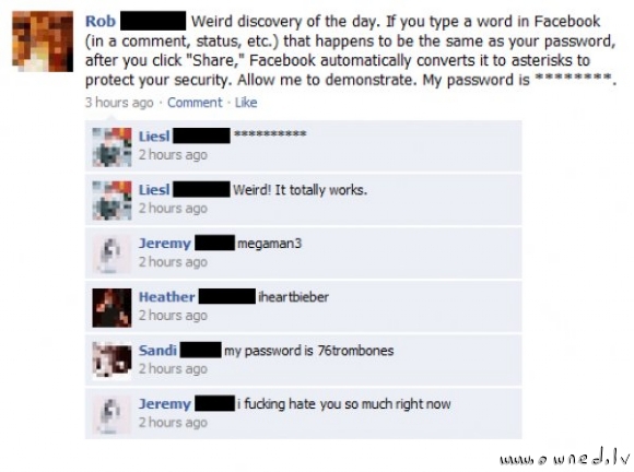 Facebook password