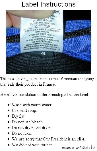 Label instructions