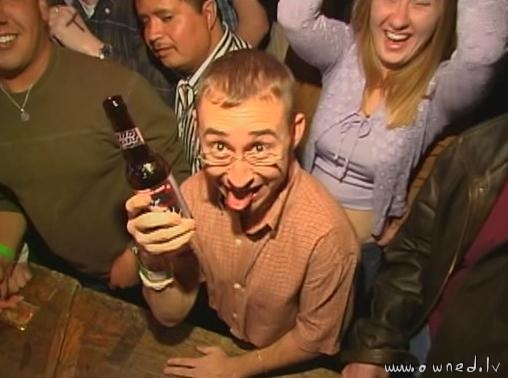 Funny guy with beer