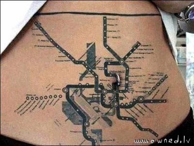 Metro map tattoo