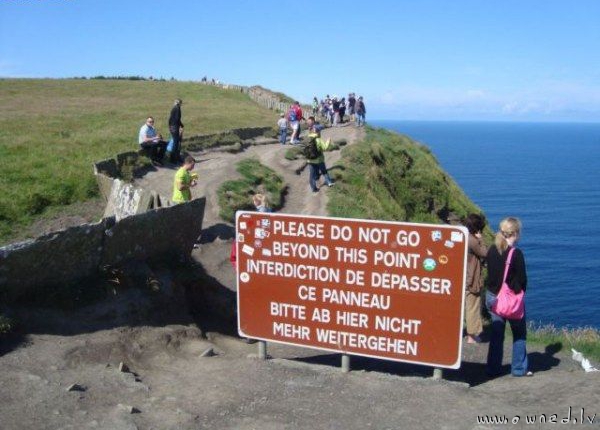 Please do not go beyond this point