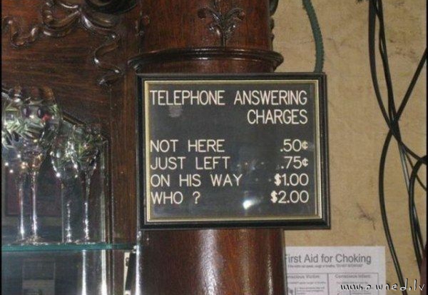 Telephone answering charges