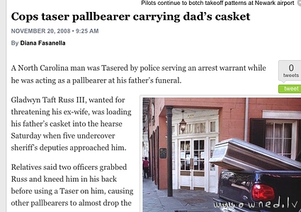 Cops taser pallbearer