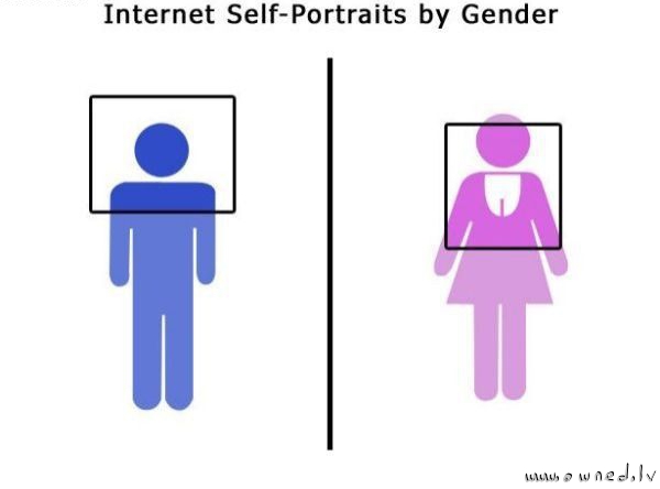 Internet self portraits by gender