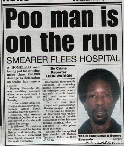 Poo man is on the run