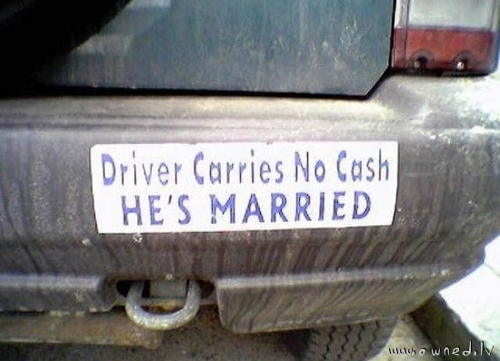 Driver carries no cash