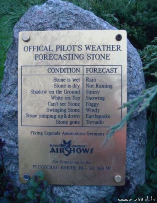 Weather forecasting stone