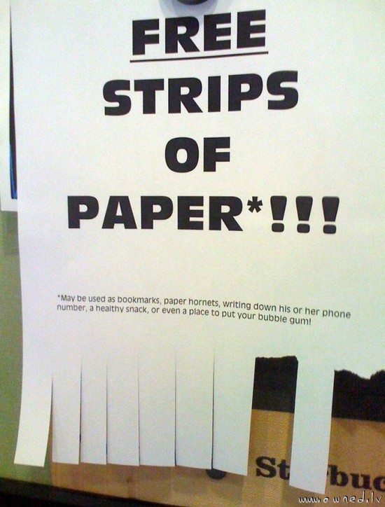 Free strips of paper