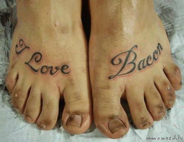 I love bacon tattoo