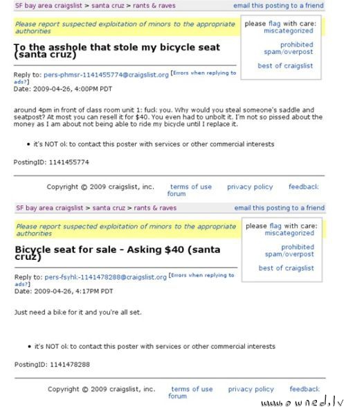 Bicycle seat for sale