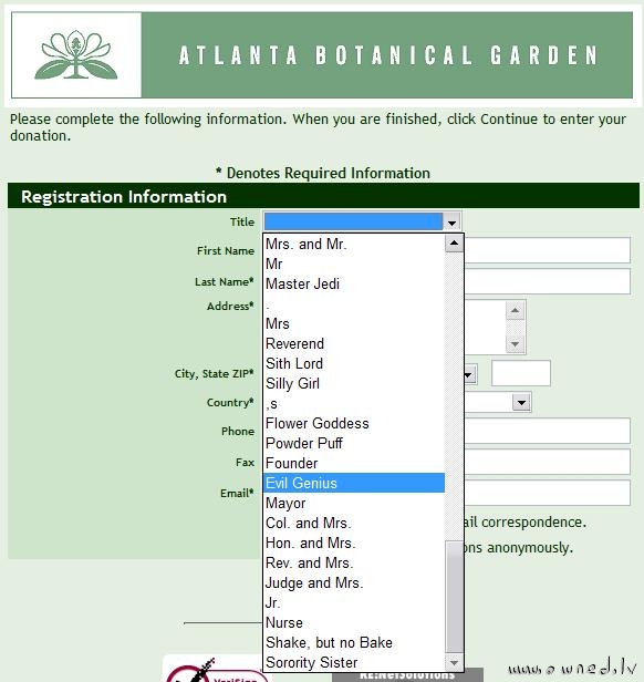 Registration information