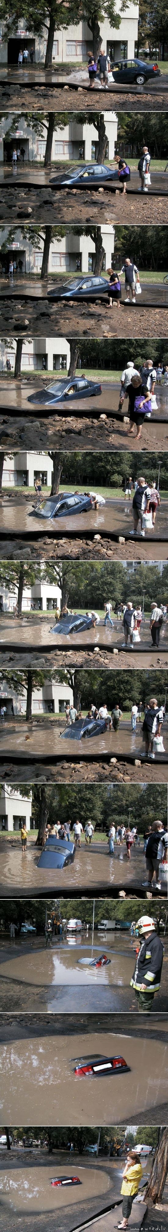 Drowning car