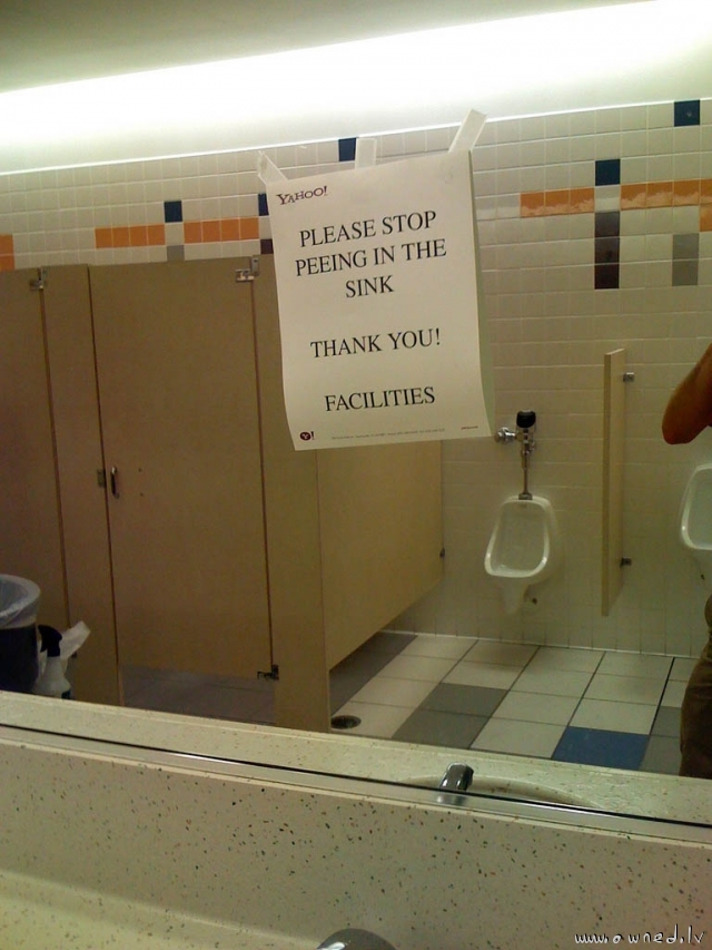 Dont pee in the sink