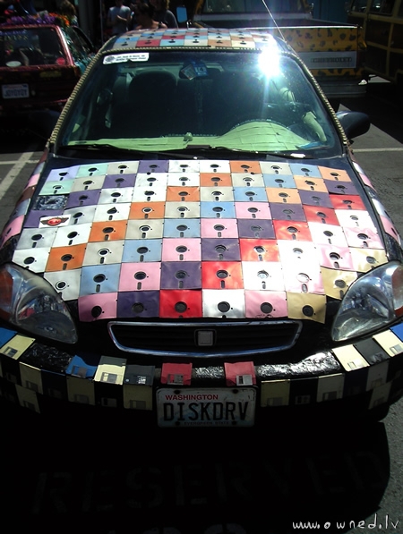 Floppy disk car