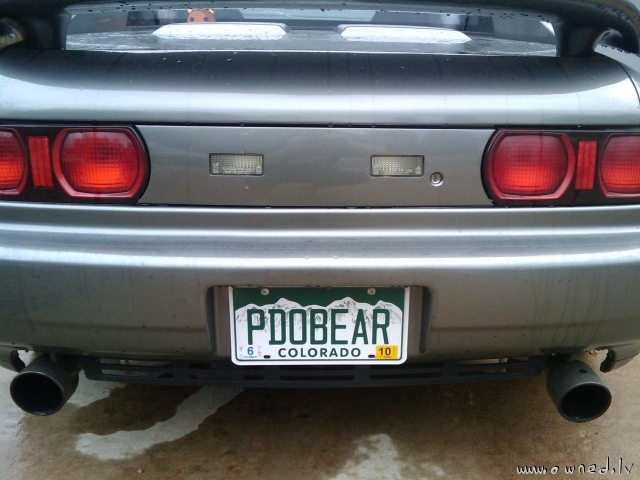 Pedobear license plate