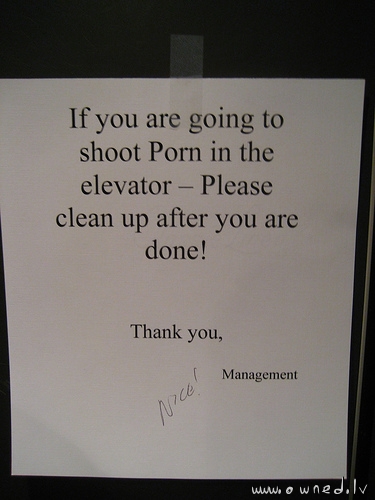 Porn in the elevator
