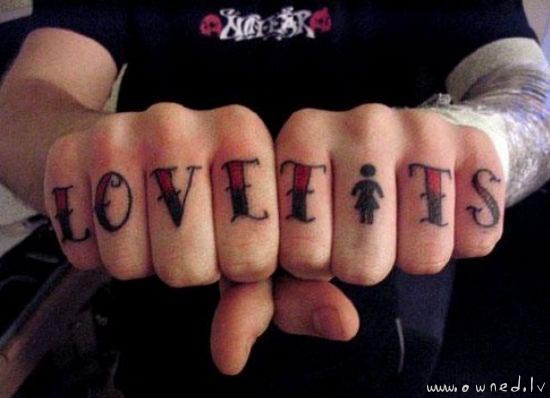 Love tits tattoo