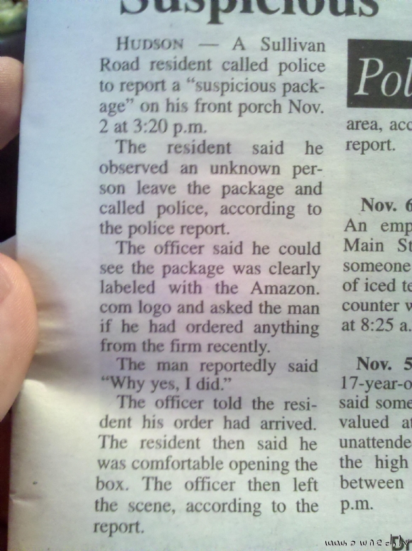 A suspicious package