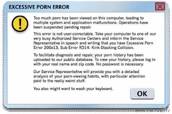 Excessive porn error
