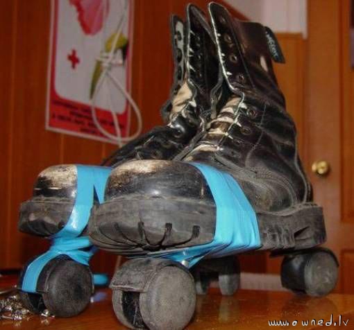 Homemade rollerblades