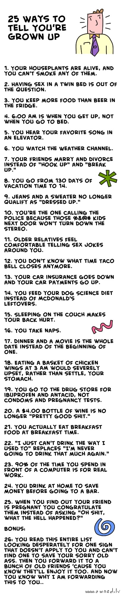 25 ways to tell you are grown up