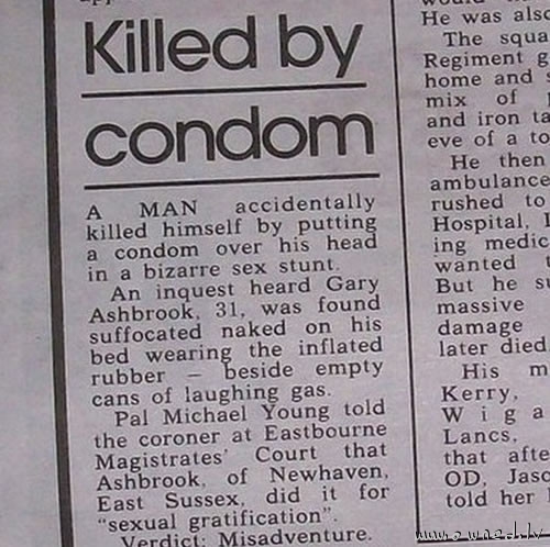 Killed by condom