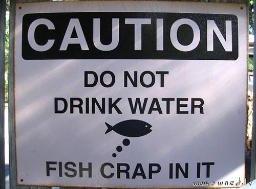 Fish crap in water