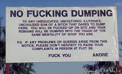 No dumping