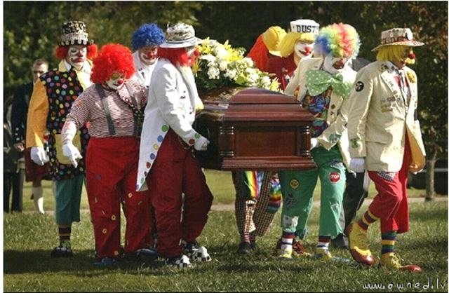 Happy clown's funeral