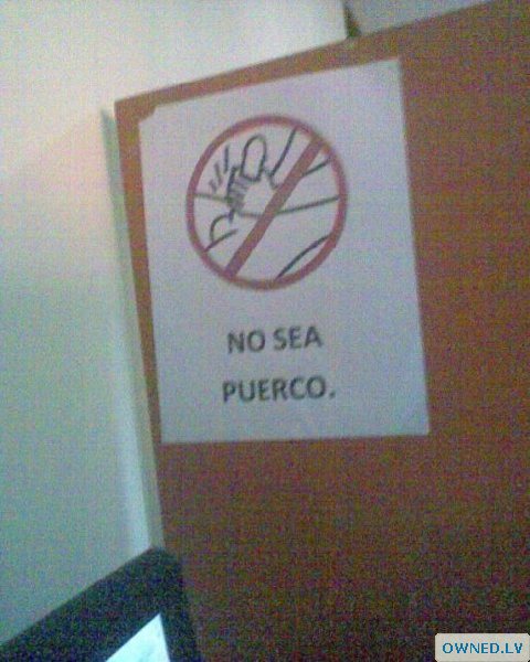 Funny sign in a bathroom somwhere.