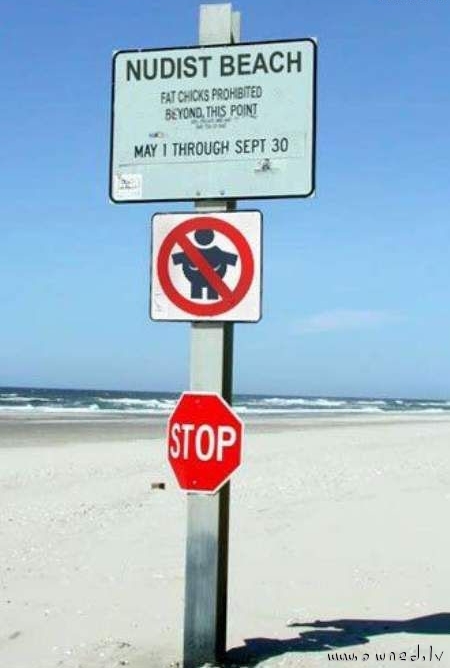 Nudist beach fat chicks prohibited